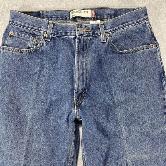 Levis Strauss 550 Jeans Mens 34x30 Distressed Paint Baggy Relaxed Fit Denim - Picture 2 of 15